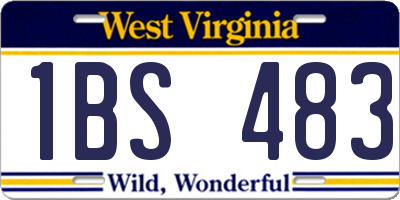 WV license plate 1BS483