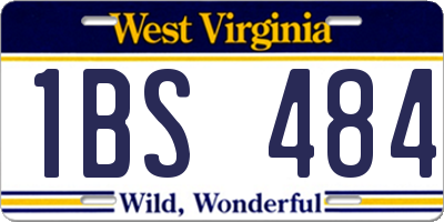 WV license plate 1BS484