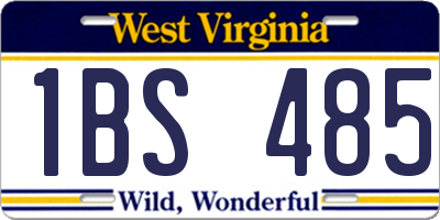 WV license plate 1BS485