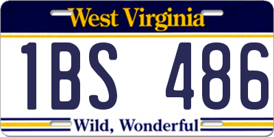 WV license plate 1BS486