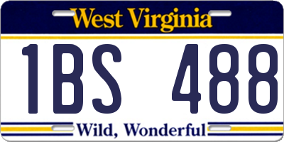 WV license plate 1BS488