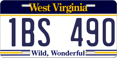 WV license plate 1BS490