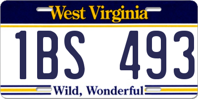 WV license plate 1BS493