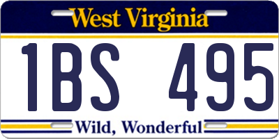 WV license plate 1BS495