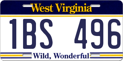 WV license plate 1BS496