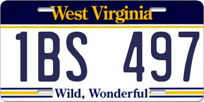 WV license plate 1BS497