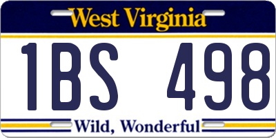 WV license plate 1BS498