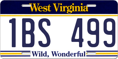 WV license plate 1BS499