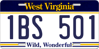 WV license plate 1BS501