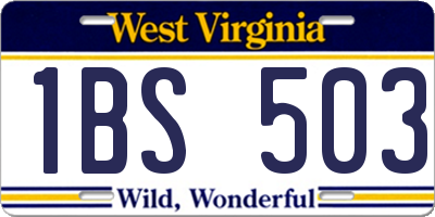 WV license plate 1BS503