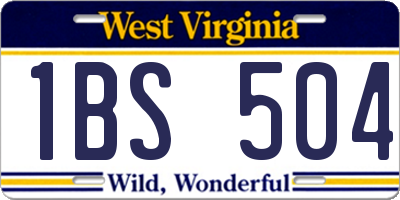 WV license plate 1BS504