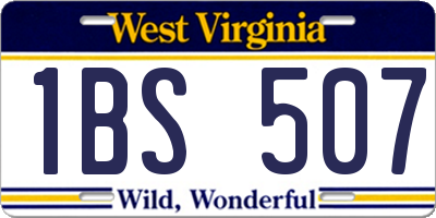 WV license plate 1BS507