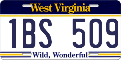 WV license plate 1BS509