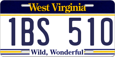 WV license plate 1BS510