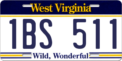 WV license plate 1BS511