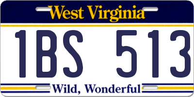 WV license plate 1BS513