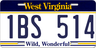 WV license plate 1BS514