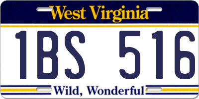 WV license plate 1BS516