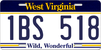 WV license plate 1BS518