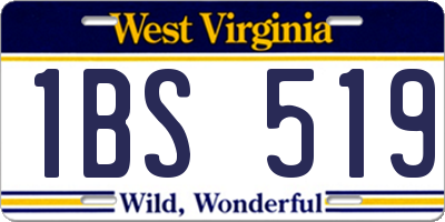 WV license plate 1BS519