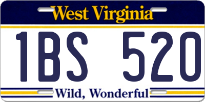 WV license plate 1BS520