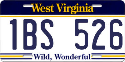 WV license plate 1BS526
