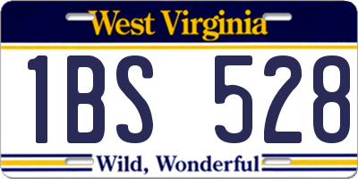 WV license plate 1BS528