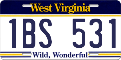 WV license plate 1BS531