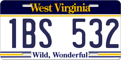 WV license plate 1BS532
