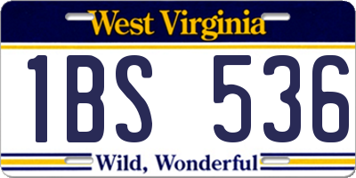 WV license plate 1BS536
