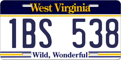 WV license plate 1BS538