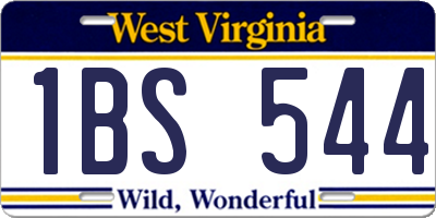 WV license plate 1BS544