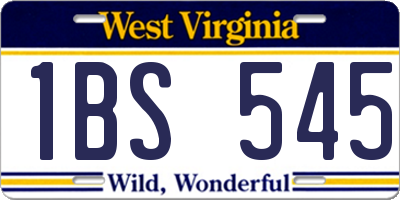 WV license plate 1BS545