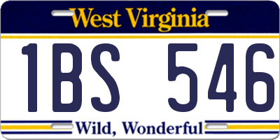 WV license plate 1BS546