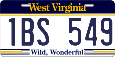 WV license plate 1BS549