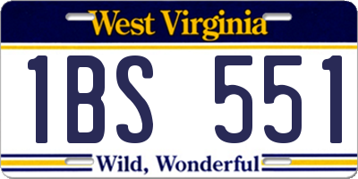 WV license plate 1BS551