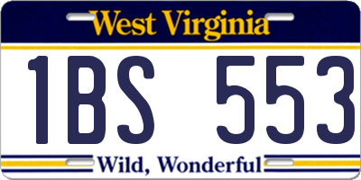 WV license plate 1BS553