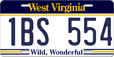 WV license plate 1BS554
