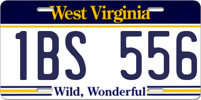 WV license plate 1BS556