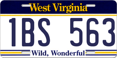 WV license plate 1BS563
