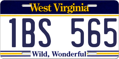 WV license plate 1BS565