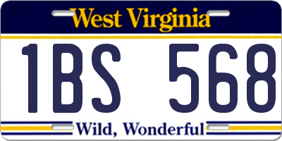WV license plate 1BS568