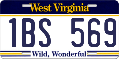 WV license plate 1BS569