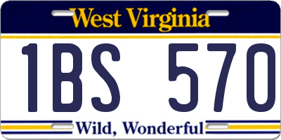 WV license plate 1BS570