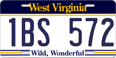 WV license plate 1BS572