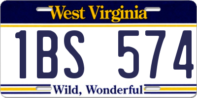 WV license plate 1BS574