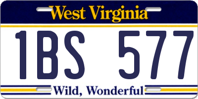 WV license plate 1BS577