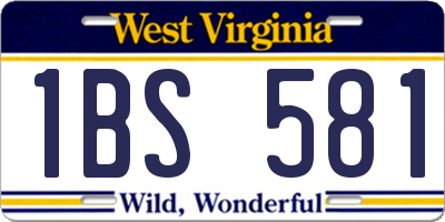 WV license plate 1BS581