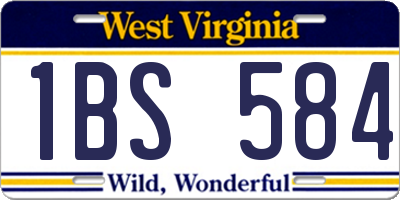 WV license plate 1BS584
