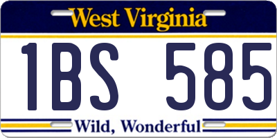 WV license plate 1BS585